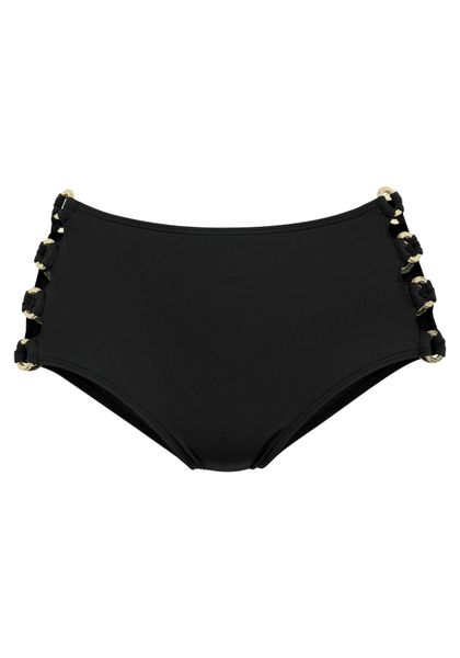 LASCANA Highwaist-Bikini-Hose Italy Goldfarbene Zierringe günstig online kaufen