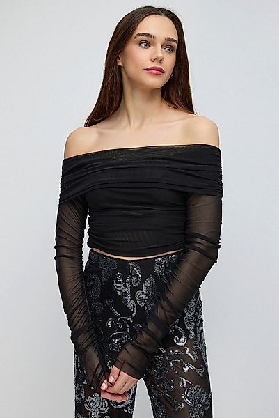 No Matter What Blusentop Langärmelige Tüllbluse günstig online kaufen