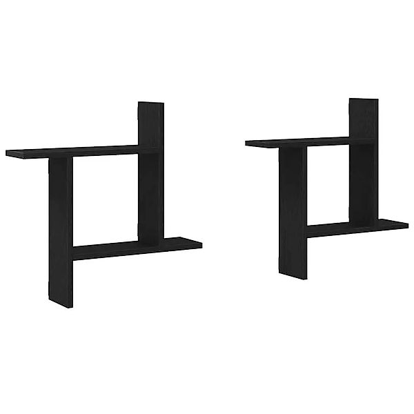 vidaXL Wandregale 2 Stk Schwarz Eichen-Optik 50x12x50cm Holzwerkstoff 86806 günstig online kaufen