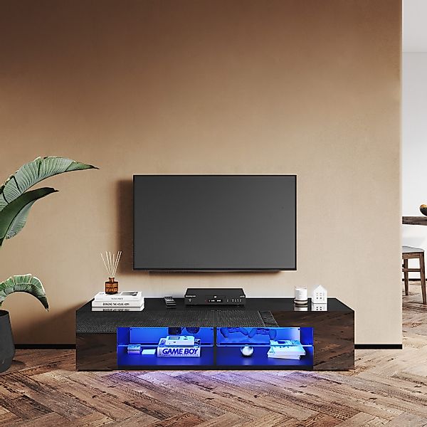 SONNI Lowboard TV Schrank schwarz/weiß, Lange günstig online kaufen