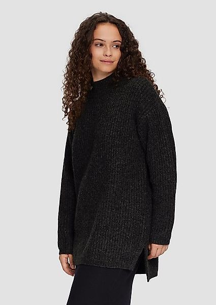 QS Strickpullover Weicher Strickpullover mit Rippstruktur Seitenschlitz günstig online kaufen