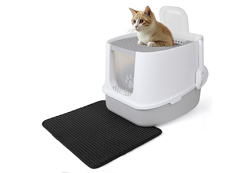 CALIYO Katzentoilette Katzenklo, Katzentoilette, mit Deckel, Schaufel und A günstig online kaufen