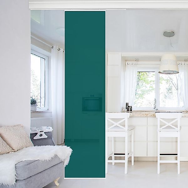 Bilderdepot24 Schiebegardine modern Flächenvorhang blickdicht Piniengrün, günstig online kaufen