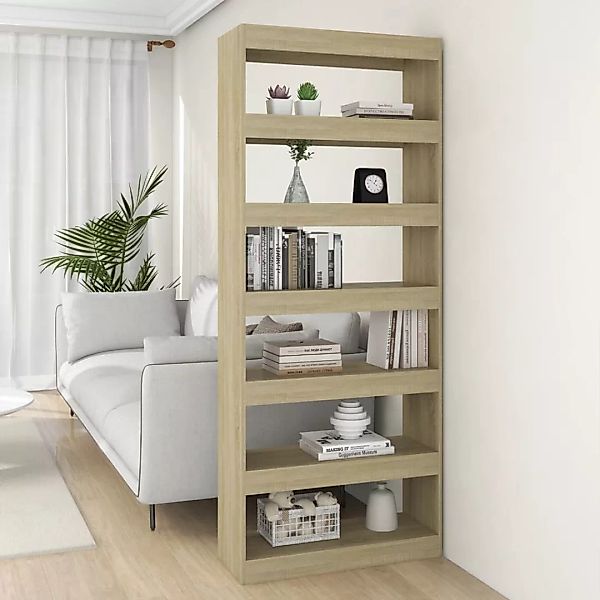 Vidaxl Bücherregal/raumteiler Sonoma-eiche 80x30x198 Cm Spanplatte günstig online kaufen