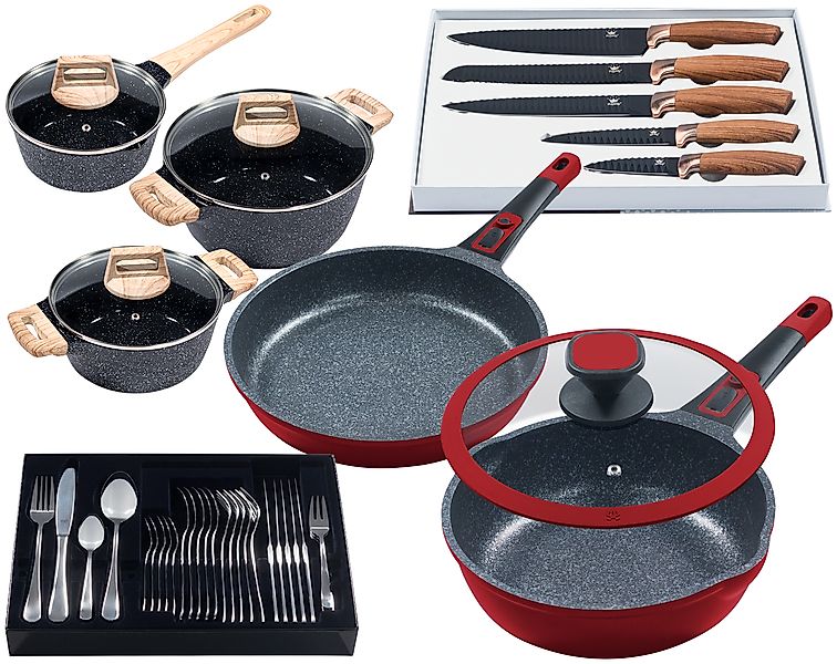 KING Pfannen-Set »Moonscape« Aluminiumguss Set, 11 Stk. tlg. Induktion, (Tö günstig online kaufen