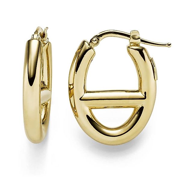 Schmuck Krone Paar Creolen Paar Steg-Anker Creolen aus 585 Gelbgold, Gold 5 günstig online kaufen