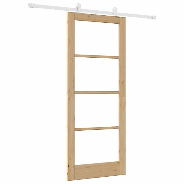 vidaXL Schiebetür ORKDAL Braun 83 x 202 cm Holz und Metall 3332053 günstig online kaufen