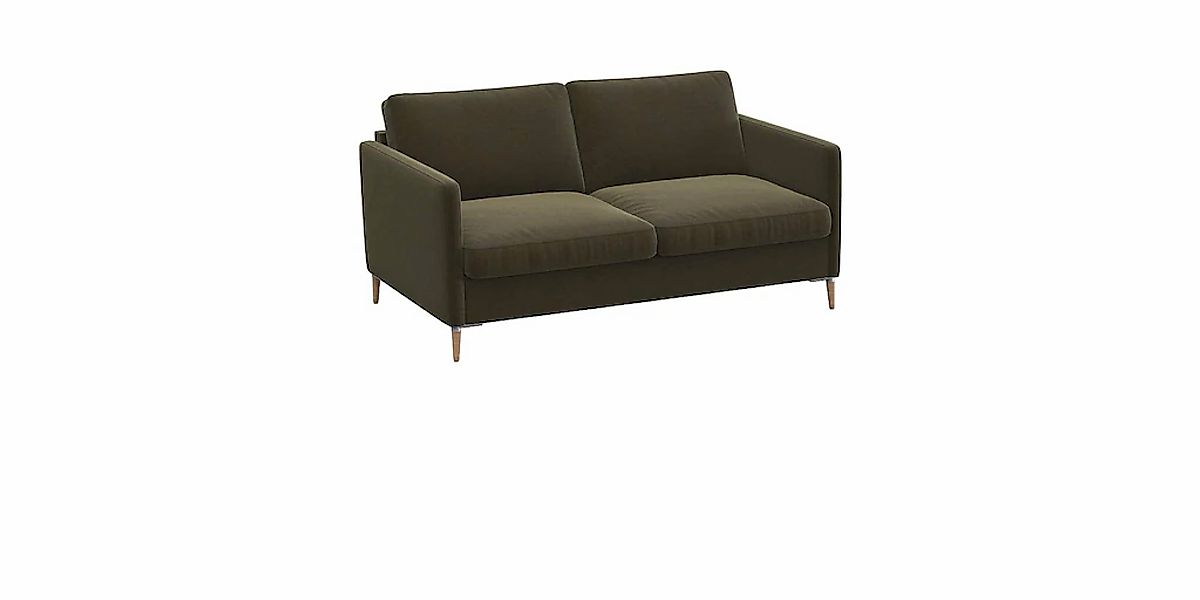 FLEXLUX 2-Sitzer "Fiore" schmale Armlehnen, Kaltschaum, Füße Alu+ Eiche günstig online kaufen