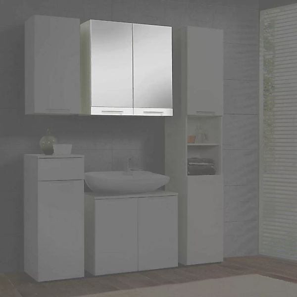 Spiegelschrank Mailand weiß weiß Hochglanz B/H/T: ca. 70x71x23 cm günstig online kaufen