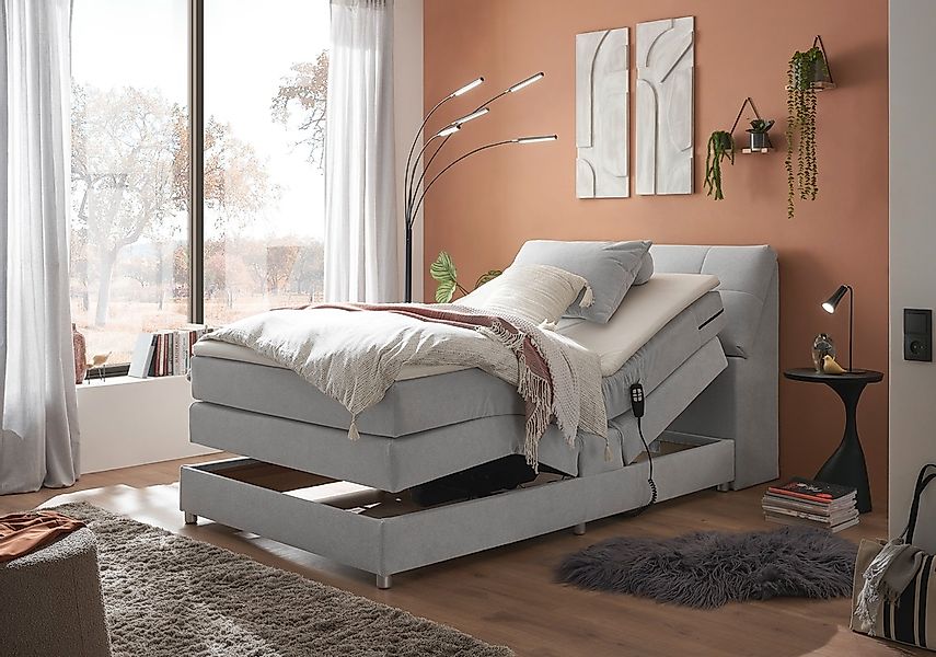 ED EXCITING DESIGN Boxspringbett »Toulouse«, inkl. Motor, inkl. Stauraum im günstig online kaufen