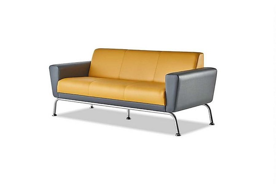 JVmoebel 3-Sitzer Ledersofa Gelb Grau 3-Sitzer Sofa Dreisitzig Leder Edelst günstig online kaufen