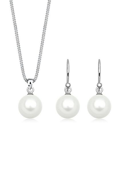 Elli Schmuckset Muschelkernperle Weiß 925 Sterling Silber günstig online kaufen