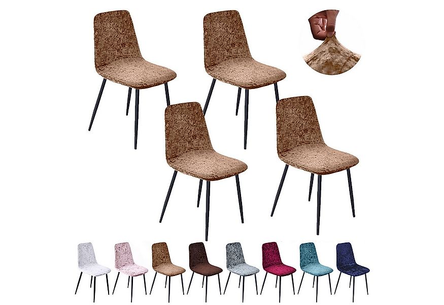 Jibenhome Stuhlbezug Stuhlhussen Samt, Einfarbig, Stretch,Schalenstuhl Abde günstig online kaufen