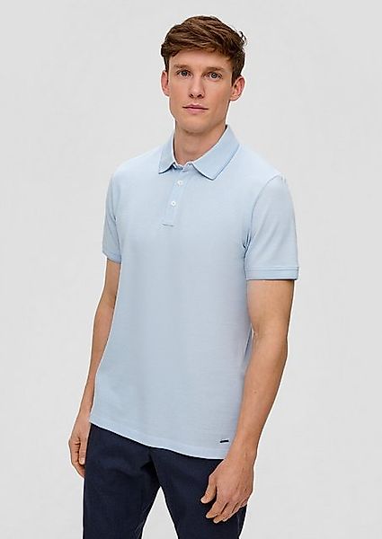 s.Oliver BLACK LABEL Kurzarmshirt Poloshirt im Slim Fit mit Piquéstruktur günstig online kaufen