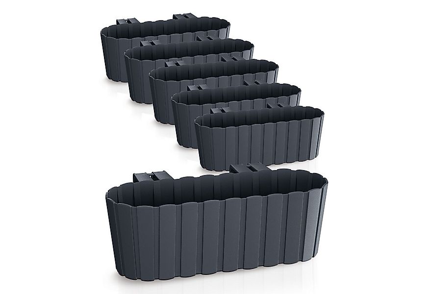 Spetebo Pflanzschale Balkon Blumenkasten mit Halterung 39 x 13 cm (Set, 6 S günstig online kaufen
