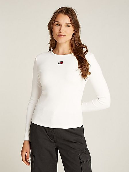 Tommy Jeans Langarmshirt TJW SLIM LS BADGE TEE EXT Baumwollmischung, Stretc günstig online kaufen