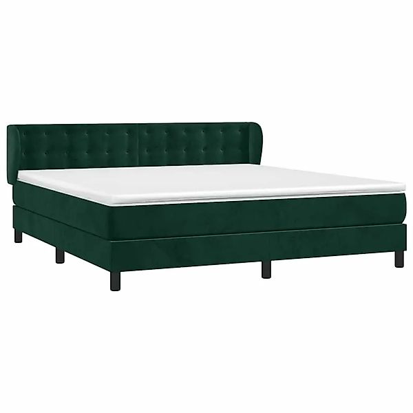 vidaXL Boxspringbett mit Matratze Dunkelgrün 180x200 cm Samt 3127748 günstig online kaufen