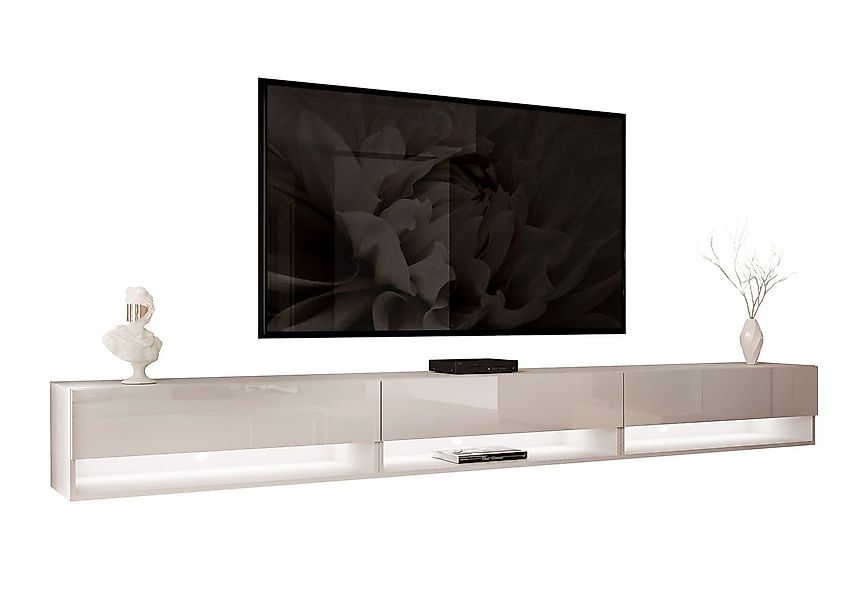 Lookway Lowboard CALANTE 270 cm RTV Hängeschrank mit LED-Beleuchtung günstig online kaufen