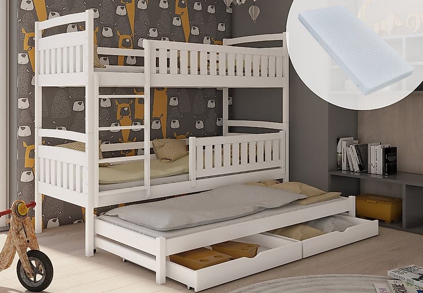 Kids Collective Etagenbett Hochbett Kinderbett 90x200 cm mit Lattenrost und günstig online kaufen