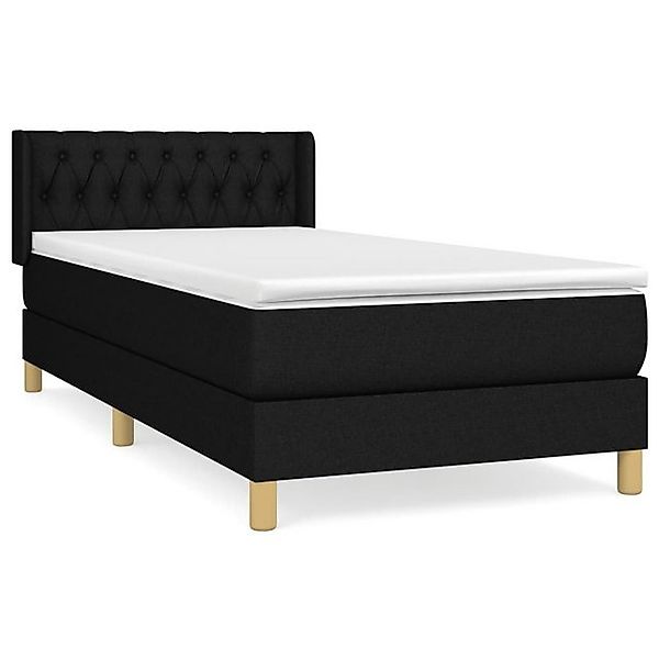 vidaXL Boxspringbett Boxspringbett mit Matratze Schwarz 100x200 cm Stoff Be günstig online kaufen