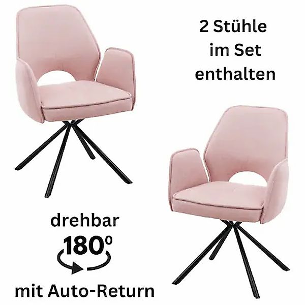 Stolkom Armlehnstuhl "Nele", (Set), 2 St., Stoffbezug, 180 grad drehbar mit günstig online kaufen