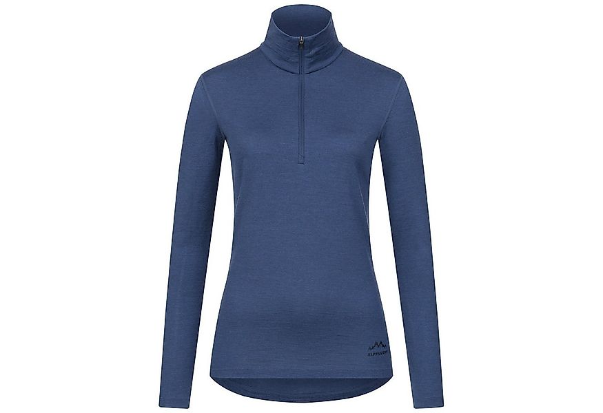 Alpenwert Funktionsshirt Damen Zip-Pullover aus 100% Merinowolle – atmungsa günstig online kaufen