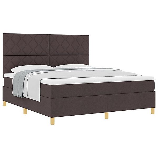vidaXL Bett Boxspringbett mit Matratze Dunkelbraun Super King Stoff (1-tlg) günstig online kaufen