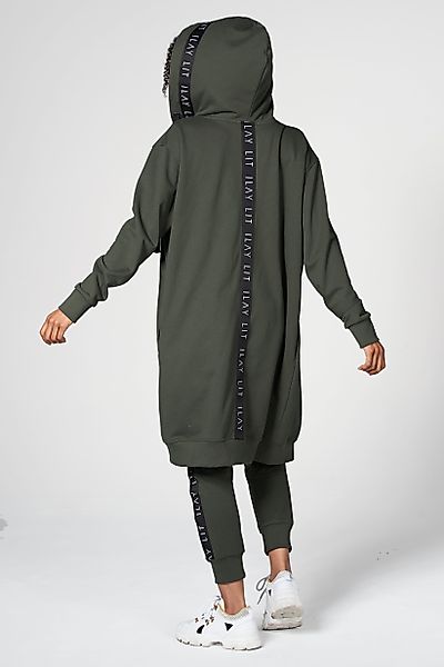 ILAY Lit Kapuzensweatjacke Hoodiemantel, Midi, Olive günstig online kaufen