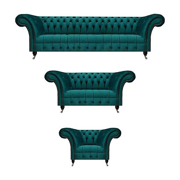 JVmoebel Chesterfield-Sofa Grün Chesterfield Sofa Komplett Modern Design Mö günstig online kaufen