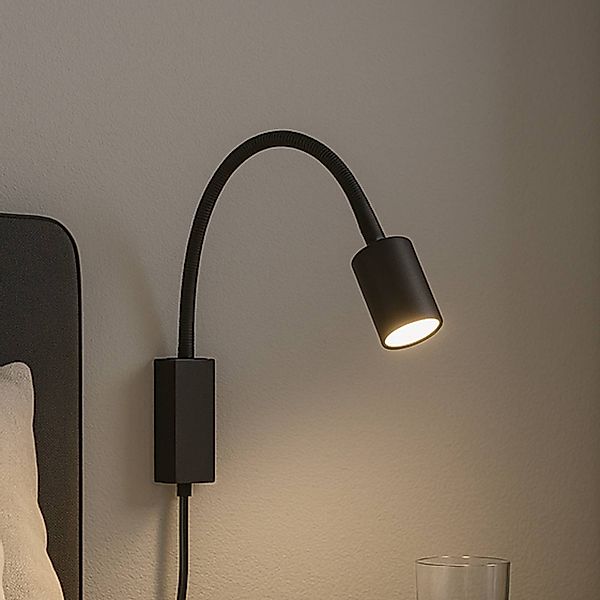 LED-Wandleuchte Justi, sandschwarz, Höhe 52 cm, Metall günstig online kaufen