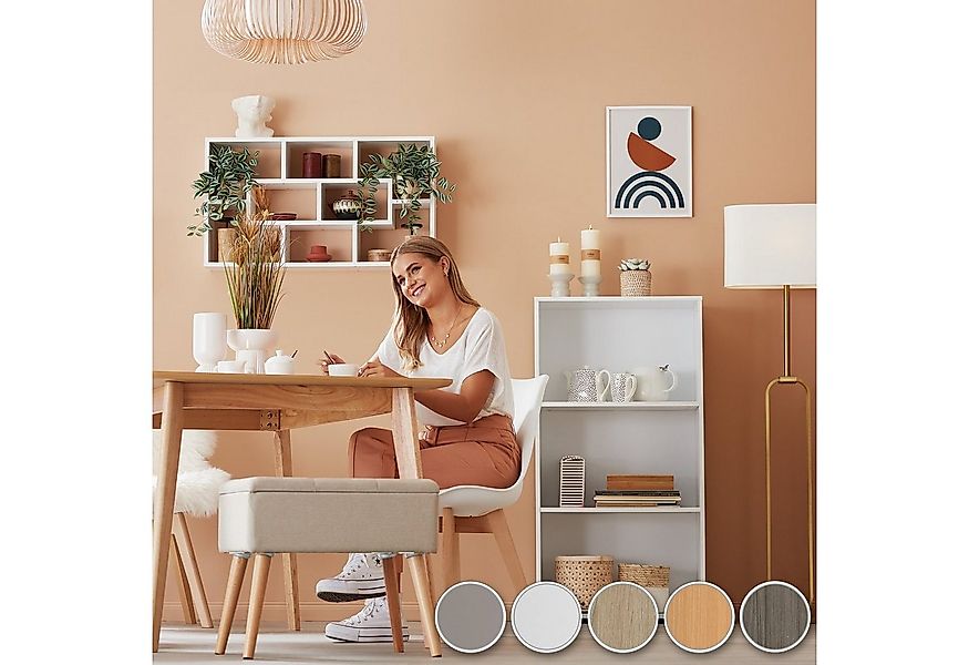 tectake Wandregal Kassandra, Set 1-tlg., Retro-Stil günstig online kaufen