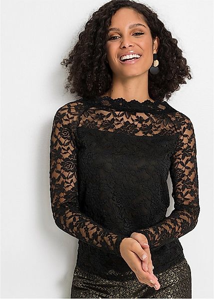 bonprix Langarmshirt Spitzen-Langarmshirt günstig online kaufen
