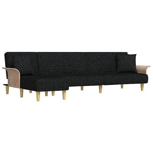 vidaXL Sofa Schlafsofa in L-Form Schwarz 279x140x70 cm Stoff Chaiselongue S günstig online kaufen