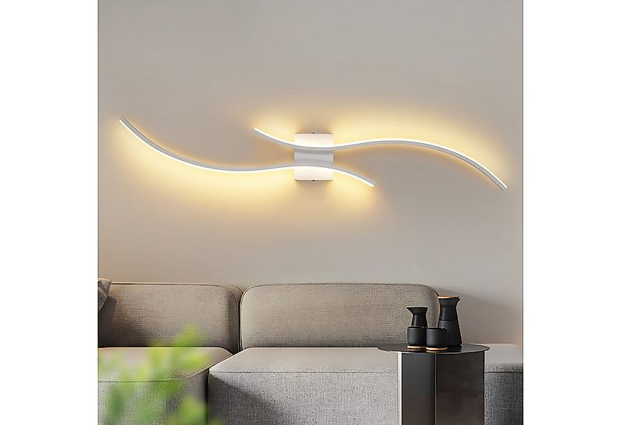 Nettlife LED Wandleuchte Innen Wohnzimmer 100CM Weiß 14W 3000K Modern Welle günstig online kaufen