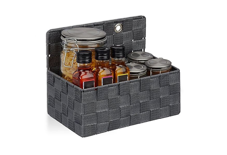 relaxdays Aufbewahrungskorb hängend, grau günstig online kaufen