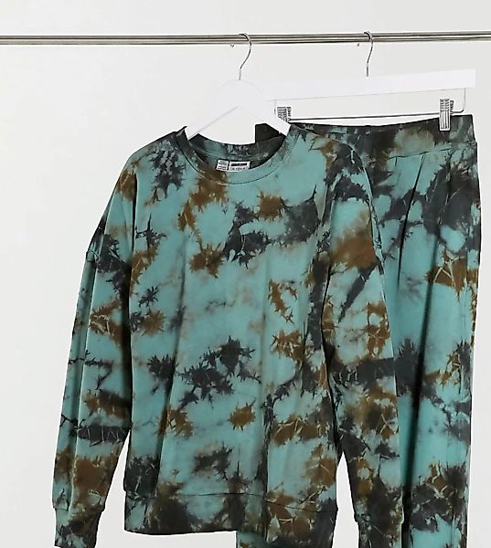 Noisy May Tall – Exclusive – Sweatshirt in grün-schwarzer Batikoptik, Kombi günstig online kaufen