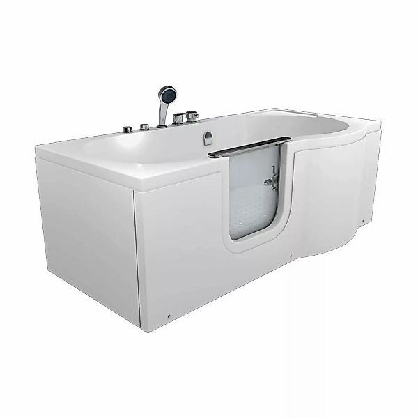 AquaVapore Seniorenwanne mit Tür Whirlpool S12-AIR-L Badewanne 170x85cm günstig online kaufen