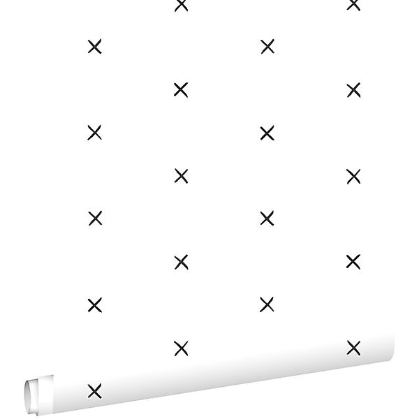ESTAhome Tapete Grafisches Motiv Schwarz-Weiß 0,53 x 10,05 m 139068 günstig online kaufen