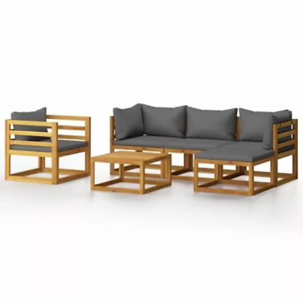 6-tlg. Garten-lounge-set Mit Auflagen Massivholz Akazie günstig online kaufen