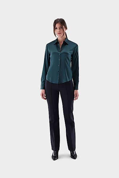 Hemdbluse tailliert aus Seidensatin-Stretch günstig online kaufen
