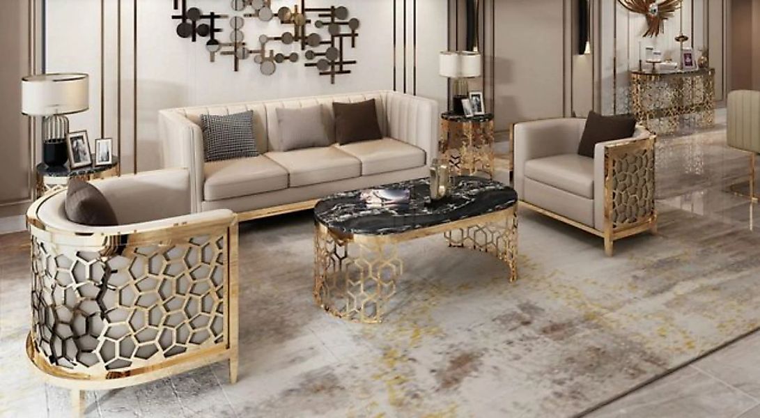 JVmoebel Sofa, Design Polster Sofas Leder Relax Modern NEU Beige günstig online kaufen
