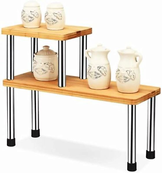 COSTWAY® Küchenregal 2er Set aus Bambus natur günstig online kaufen