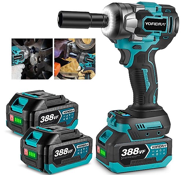 Yofidra Akku-Schlagschrauber 1200Nm Bürstenloser Hohes Drehmoment Schlagsch günstig online kaufen