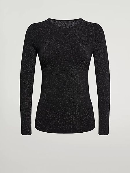 Wolford - Metallic Top Long Sleeves, Frau, black/silver, Größe: M günstig online kaufen