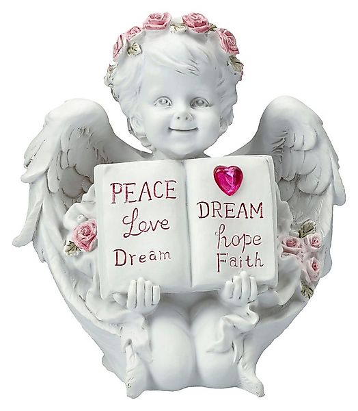 Figuren Shop GmbH Dekofigur Engel Figur - Putte mit Buch und Herz - Fantasy günstig online kaufen