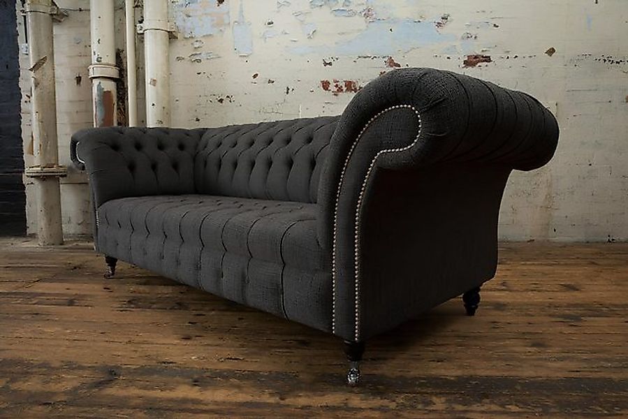 Xlmoebel 3-Sitzer Grau Dreisitzer Chesterfield Sofa für das Design Wohnzimm günstig online kaufen