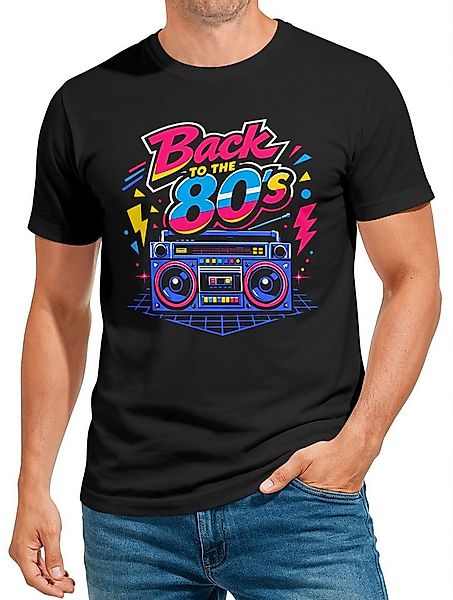 MoonWorks Print-Shirt Herren T-Shirt Back to 80s Spruch Fasching Karneval K günstig online kaufen