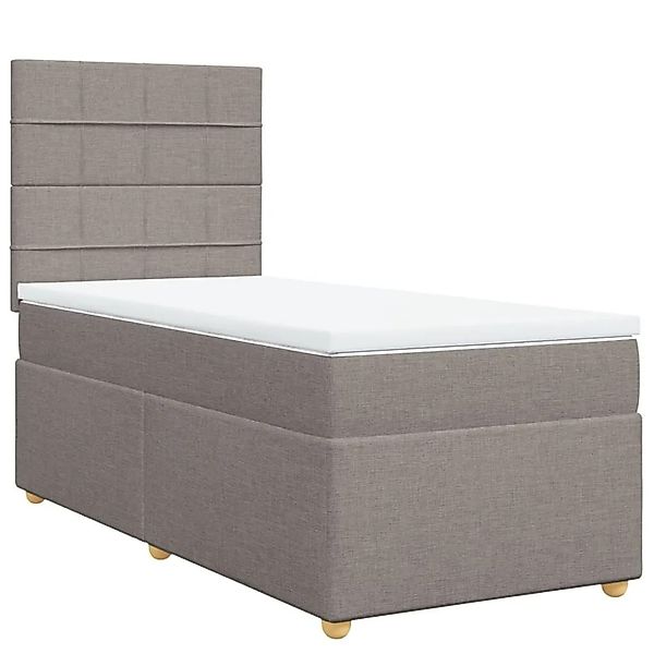 vidaXL Boxspringbett mit Matratze Taupe 90x190 cm Stoff 3291139 günstig online kaufen