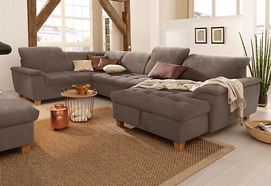 Home affaire Wohnlandschaft »Lyla U-Form« wahlweise mit Rückenfunktion und günstig online kaufen