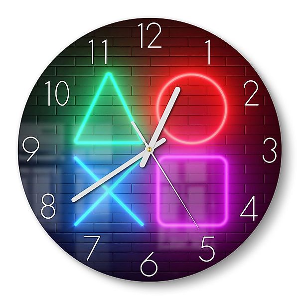 DEQORI Wanduhr 'Playstation Elemente' (Glas Glasuhr günstig online kaufen